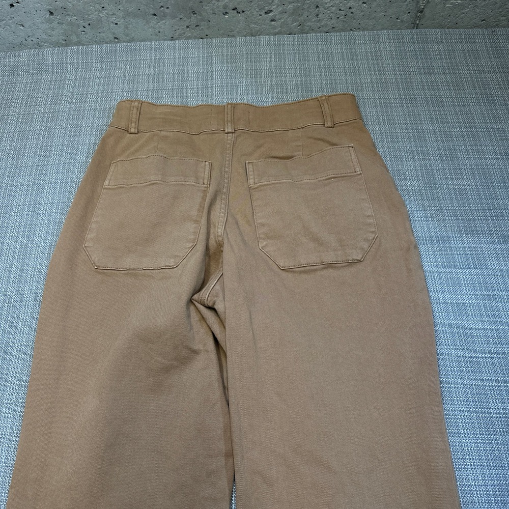 Everlane Organic Cotton Wide Leg Crop Pants Womens 10 Camel Brown High rise - Picture 6 of 12